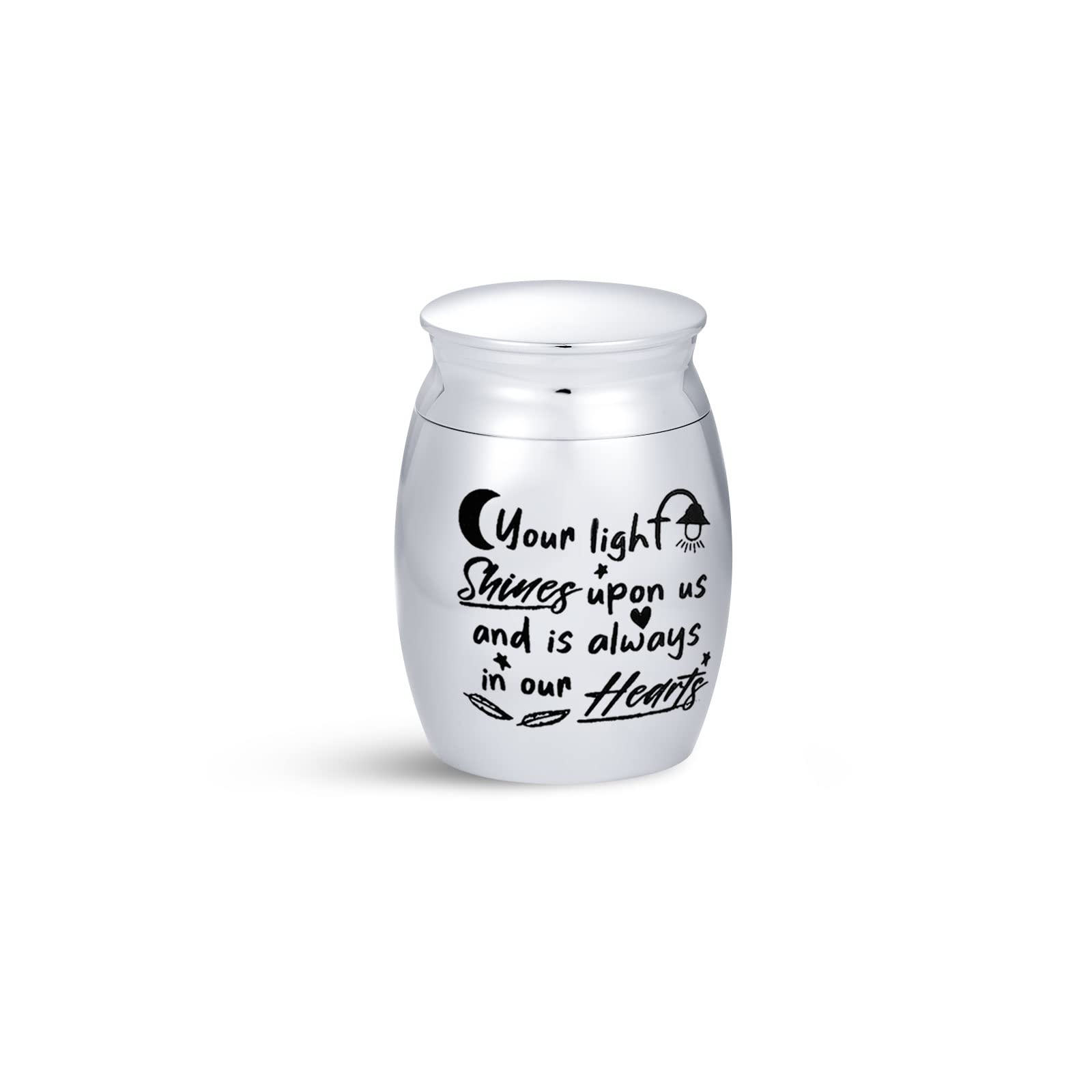 FGT Small Mini Urn for Ashes Family Mum Dad Brother Sister Cremation Memorial Keepsake Your Light Shines upon Us and is Always in Our Hearts