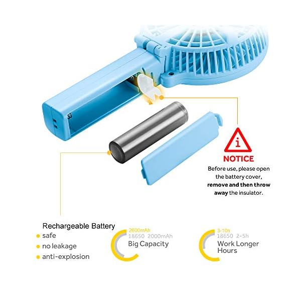 EasyAcc-Handheld-Electric-USB-Fans-Mini-Portable-Outdoor-Fan-with-Rechargeable-2600-mAh-Foldable-Handle-Desktop-for-Home-and-Travel-Blue EasyAcc Handheld Electric USB Fans Mini Portable Outdoor Fan with Rechargeable Battery Foldable Handle Desktop for Home…