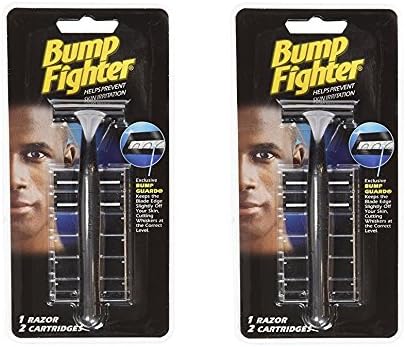 Bump Fighter Shaving Kit: 1 Razor with 2 Refill Blades, (Pack of 2) + FREE LA Cross Manicure 74858