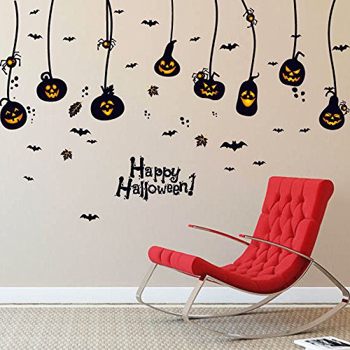 TOTOMO Halloween Wall Window Decals Stickers Cling Decorations for Indoor Party Decor Black Bats Witches W201 - Thumbnail 6