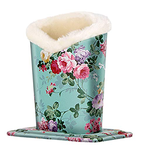 PG6 Plush Lined Eyeglasses Holder Stand Case Protective Glasses Case for Desks, Peony - Thumbnail 6