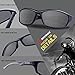 RIVBOS Polarized Sports Sunglasses Driving Comfortable Sun Glasses shades for Men Women Tr 90 Flexible Frame for Cycling Baseball Running 842 (Black, Black Polarized Lens)