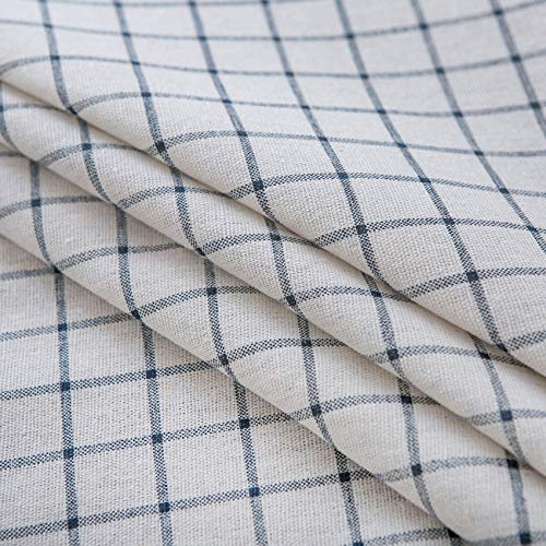Square Checkered Table Cloth (55"x70") - Cotton Linen Table Cloths for Kitchen - White Fabric Table Cover - Modern Decorative Dining Table Cover - Outdoor Patio Table Cover - Rectangle Table Cloth - Thumbnail 5