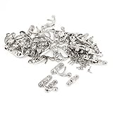Uxcell Right Latch Hook Antique Wood Box Hasp Catch Decor, Silver Tone, 20-Piece