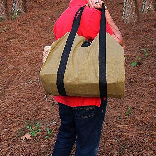 lurdausXD Firewood Storage Bag Package Handles Bag Storage Bag Canvas Match Storage Bag Portable Outdoor Match Storage Bag Canvas Firewood Carrier Log Tote Camping Outdoor Carry Bag