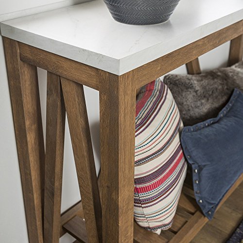 Home Accent Furnishings Farmhouse A-Frame Faux Marble Entry Table with