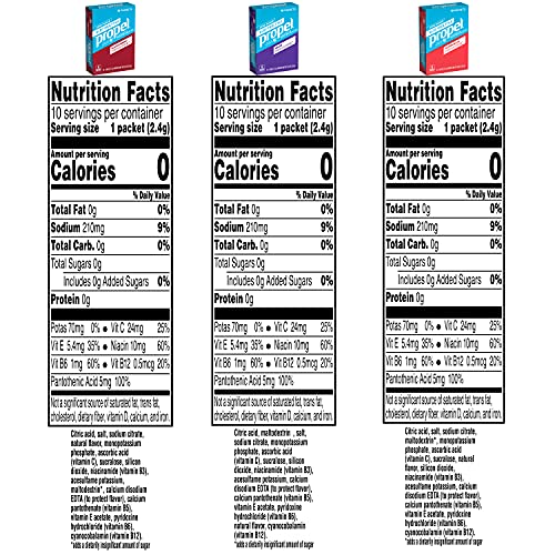 Propel Powder Packets, 3 Flavor Variety Pack, Electrolytes, Vitamins