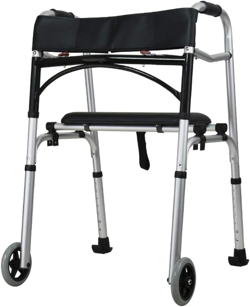 Autopeck Folding Standard Walker Bathroom Toilet Handrail Aluminium Foldable Walking Frame Bariatric Heavy Duty for Seniors Adults -