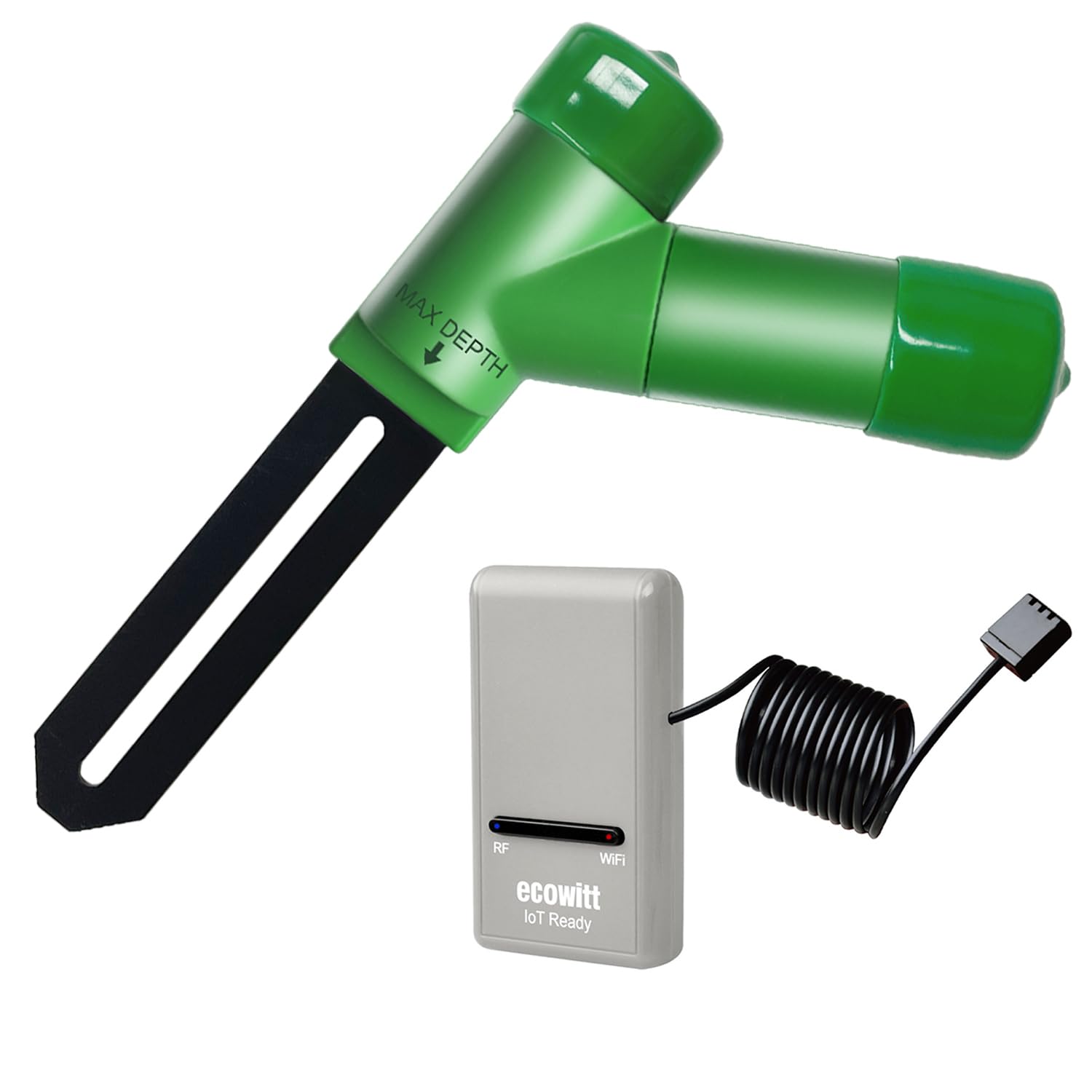 ECOWITT GW1206, Wireless Soil Moisture Sensor WH51 - Plant Water Monitor, Soil Hygrometer Tester with 3 in 1 Wi-Fi IOT Gateway GW1200 built-in Temperature-Humidity, barometric Sensors for Home