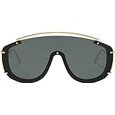 willochra Popular Oversized Pilot Sunglasses Women Men Luxury Big Frame Mask Glasses Goggle Flat Top Rivet Sunglasses F28 ​