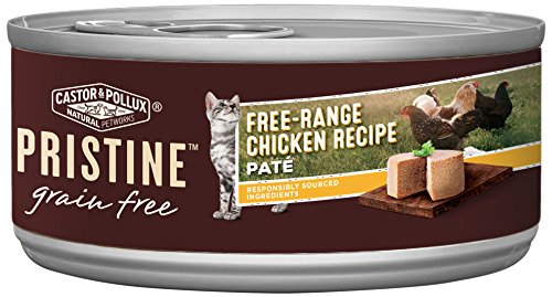 Castor & Pollux Pristine Grain Free Free-Range Chicken Recipe Pate Canned Cat Food 5.5 Ounce (Pack of 24)