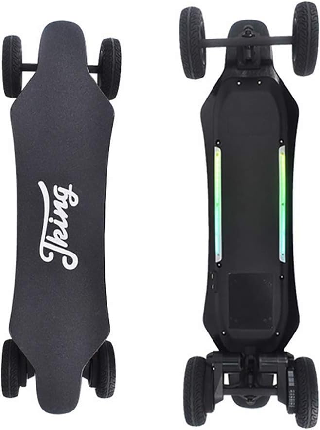 FATSW Luces de Neón Monopatín Eléctrico Skateboard Eléctrico con Control Remoto, Velocidad Máx 40 km/h, Autonomía 15 km, 8 Capas de Arce 4 Ruedas para Adulto Adolescente