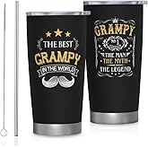 FUWERMON Grampy Gifts from Grandkids, Gift for Grampy Tumbler 20oz, Grandpa Gifts from Granddaughter, Best Grandpa Ever Gift Ideas for Father's Day/Birthday/Anniversary