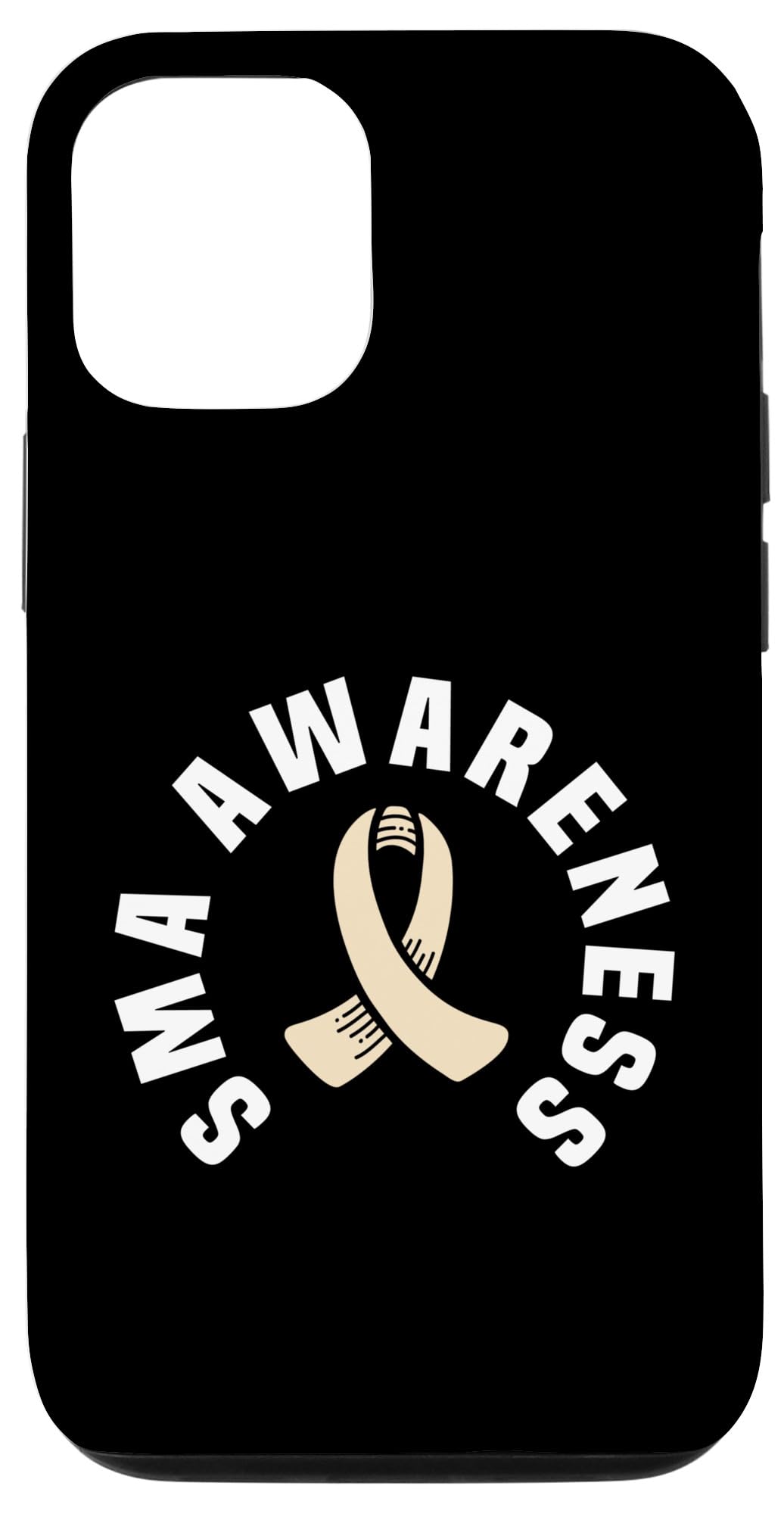 iPhone 15 Pro SMA Awareness Pocket Wear Ivory Ribbon Case