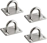 Mooche 4Pcs M6 Pad Eye Plate Suspension Ceiling Hook Stainless Steel