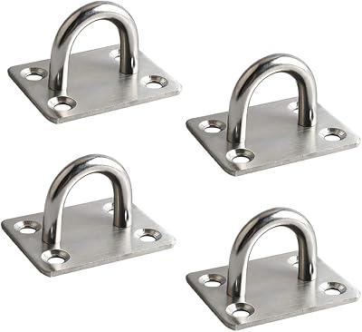 Mooche 4Pcs M6 Pad Eye Plate Suspension Ceiling Hook Stainless Steel