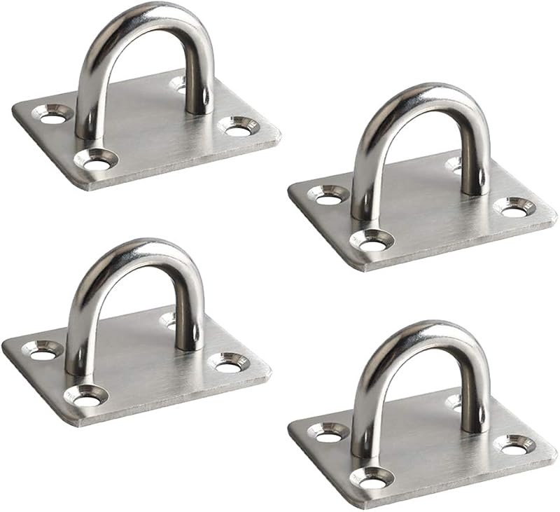 Mooche 4Pcs M6 Pad Eye Plate Suspension Ceiling Hook Stainless Steel