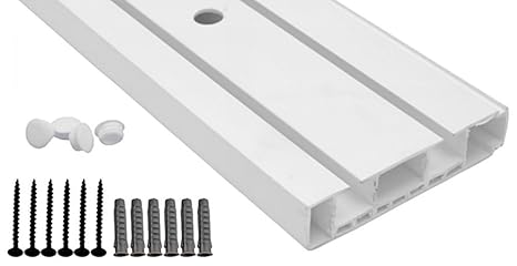 Sento Zubehör für 2-läufig Gardinenschiene Erstellen Vorhangschiene Innenlaufschiene, Weiß 1x Schiene 150cm 2-läufig