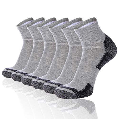 FLYRUN Men's Athletic Ankle Quarter Socks Men Comfort Cushion Moisture