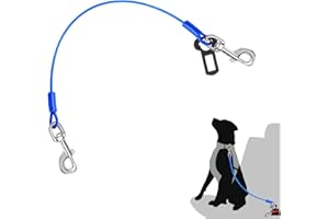Petbobi Dog Seat Belt for Car - Chew Proof Durable Dog Seatbelt Tether for Small Medium Large Pets - Metal Vehicle Harness Restraint with Double Clips and Latch - Car Leash for Safety Travel