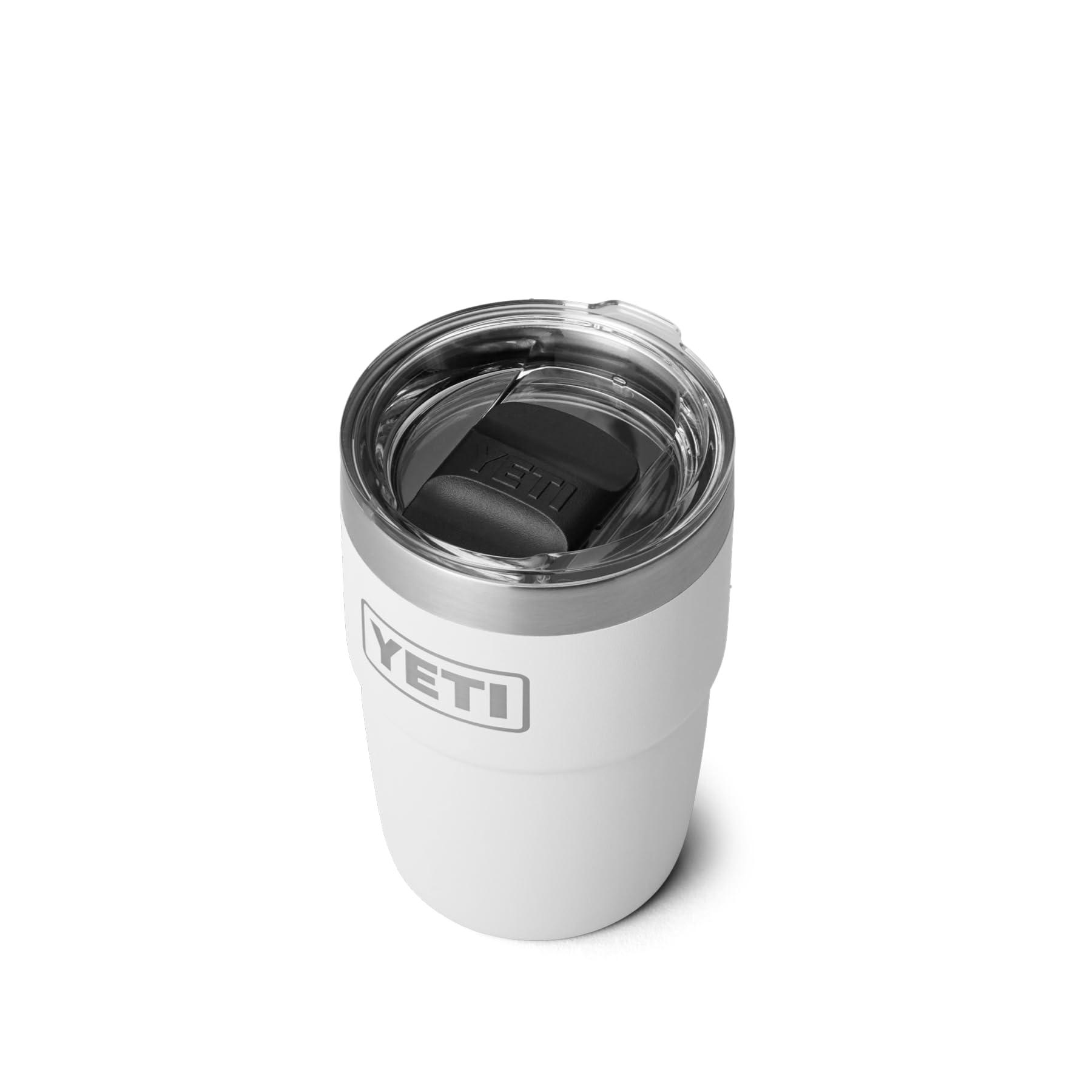 YETI Rambler 8 oz (236 ml) Stackable Cup with Removable Magslider Lid, Stainless Steel Vacuum Insulated Coffee Cup, White