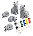 HearthSong Color Pops Paint-Your-Own Pet Rocks, Creative Arts & Crafts Painting Kit for Kids - Fox