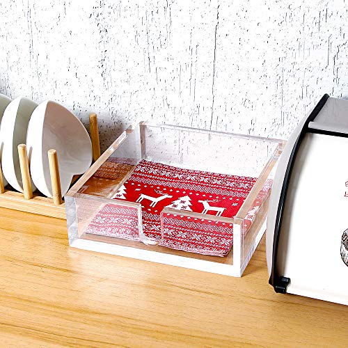IEEK Acrylic Luncheon Napkin Holder,Decorative Napkin Tray for Dining