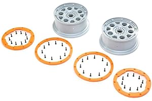 TEAM LOSI RACING Losi Wheels Silver Orange Bead Lock 2 DBXL-E 2.0 LOS45032 RC Tire