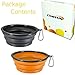 Collapsible Dog Bowl, Comsun 2-pack Dog Travel Bowl, Foldable Expandable Cup Dish for Pet Cat Food Water Feeding Portable Travel Bowl Orange and Black Free Carabiner
