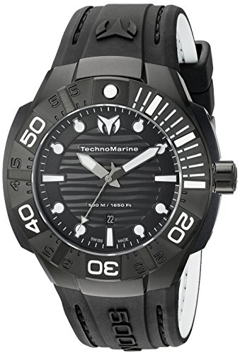 Technomarine Men's TM-513003 Black Reef Analog Display Swiss Quartz Black Watch