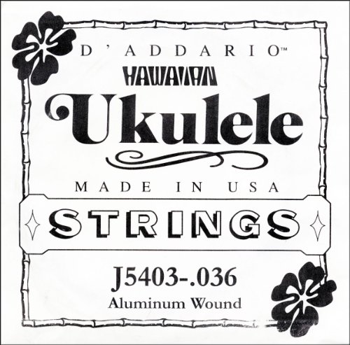 D'Addario J5403 Troisième Corde seule en aluminium pour ukulélé ténor Calibre .036