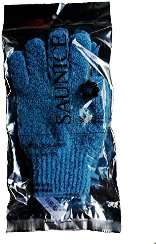 SAUNICE Exfoliating stretch cotton bath gloves,exfoliating gloves , Massage Away Dead Skin Cells, Leaving Your Skin Glowing and Improve Blood Circulation