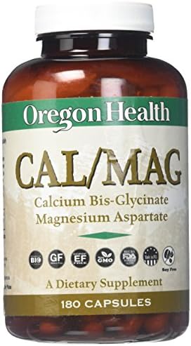 Oregon Health Calcium Bis-Glycinate with Magnesium (Cal-Mag) Capsules, 180 Count