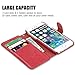 iPhone 6s / 6 Case, TUCCH Leather Wallet Phone Case [Card Slot] [Flip] [Wallet] [Stand] [Wrist Strap] Carry-All Case Compatible iPhone 6 / iPhone 6s (4.7 Inch), Red