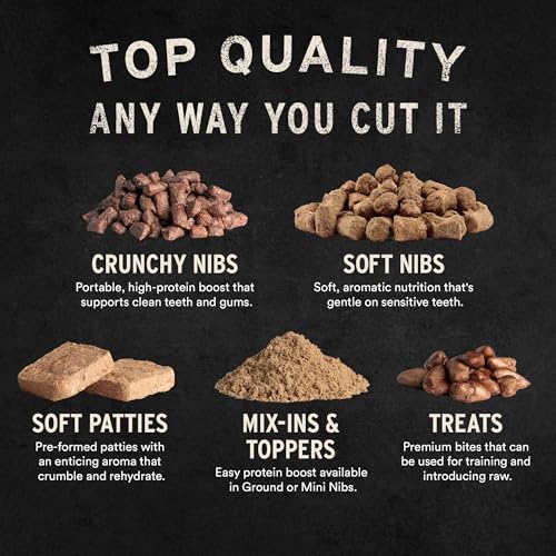 VITAL ESSENTIALS FREEZE DRIED DOG FOOD, RAW BEEF CRUNCHY NIBS | COMPLETE MEAL OR TOPPER | 96% BEEF, ORGANS & BONE | LIMITED INGREDIENT, HIGH PROTEIN, GRAIN FREE DRY DOG FOOD | 14 OZ BAG