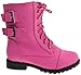 Cozy 91 Girls Lace Up Combat Boots Fuchsia