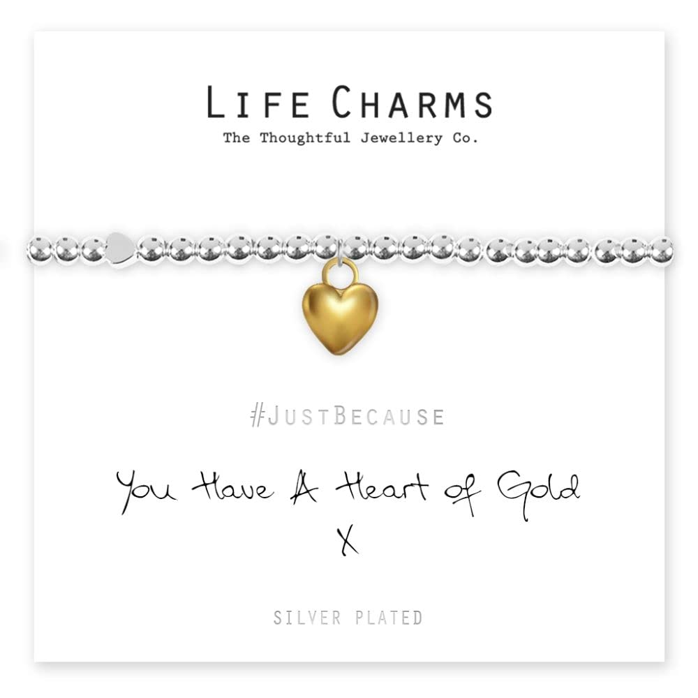 Life Charms Women Jewellery Heart of Gold Bracelet Wristband Ladies Gift