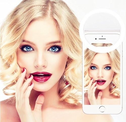 Portable USB Rechargeable Selfie Ring Light,Kokome 36 LED Clip On White Beauty Flash Fill in Light Outdoor Webcast Supplementary Lighting Night Enhancing Dimmable Cellphone Camera