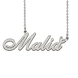HUAN XUN Initial Name Necklaces Silver for Women