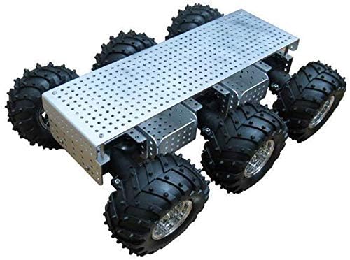 Mnjin DIY programmable robot RC Robot Car Chassis with Suspension System And Robot Arm Mounting Hole,6-Wheel Drive Smart Car Platform,for Arduino Raspberry Pie DIY,Camera Robot,Black