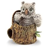 Folkmanis Owlet in Tree Stump Hand Puppet