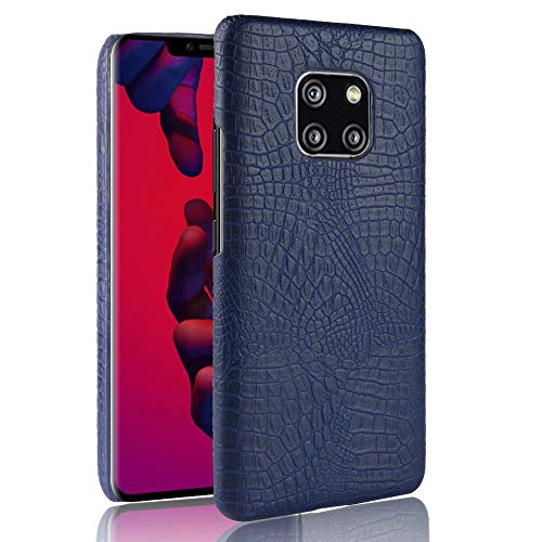 JINXIUS for Phone Cases Cover, Huawei Mate 20 Pro case,Luxury Classic Crocodile Skin Pattern [Ultra Slim] PU Leather Anti-Scratch PC Protective Hard Case Cover for Huawei Mate 20 Pro (Color : Blue)