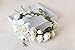 Sunrisee Flower Headband Women Floral Crown Headpiece with Adjustable Ribbon for Wedding Festivals, White