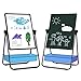 Kids Art Easel Whiteboard&Chalkboard Double Sided Easel, 29.5inch-44inch Height Adjustable & 360°Rotating with Magnetic Letters and Numbers (Black)
