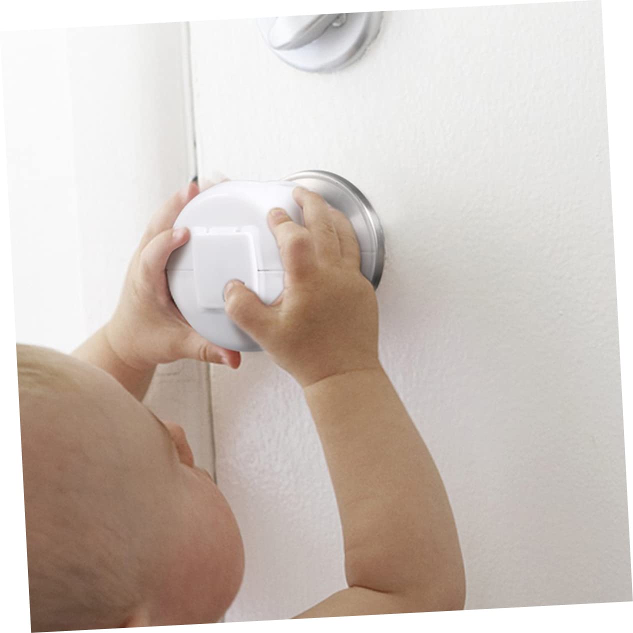 Door Knob Locks 4pcs Locks Cover for Doors Handle Covers Home Child Safety Protector Toddlers Door Knob Round Office Kids Bumper Lock Baby Bedroom Proof Wall Plastic Guard