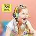 Contixo KB-300 Kid Safe 85DB Over The Ear Wireless Bluetooth LED Headphone with Volume Limiter, Built-in Microphone, Micro SD, FM Stereo Radio, Audio Input, Blue + Yellow