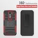 LG K7 Case, LG Treasure LTE Case, LG K8 Case, LG Tribute 5 Case, LG Escape 3 Case, LG Phoenix 2 Case, Circlemalls Combo Rugged Holster Phone Cover with [HD Screen Protector] and Stylus Pen - Red