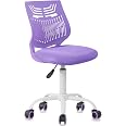 FurnitureR Colourful, Ergonomic Adjustable Height Swivel Computer Rolling Executive Chair for Task Office Study, Rosa, Metallo, 38,5 cm x 40 cm x 75-87 cm