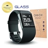 QIBOX Premium HD Clear Tempered Glass Screen Protector for for Fitbit Surge Fitness Superwatch 9H Hardness Multi-layer Explosion-proof and Anti-Bubble Screen Guard
