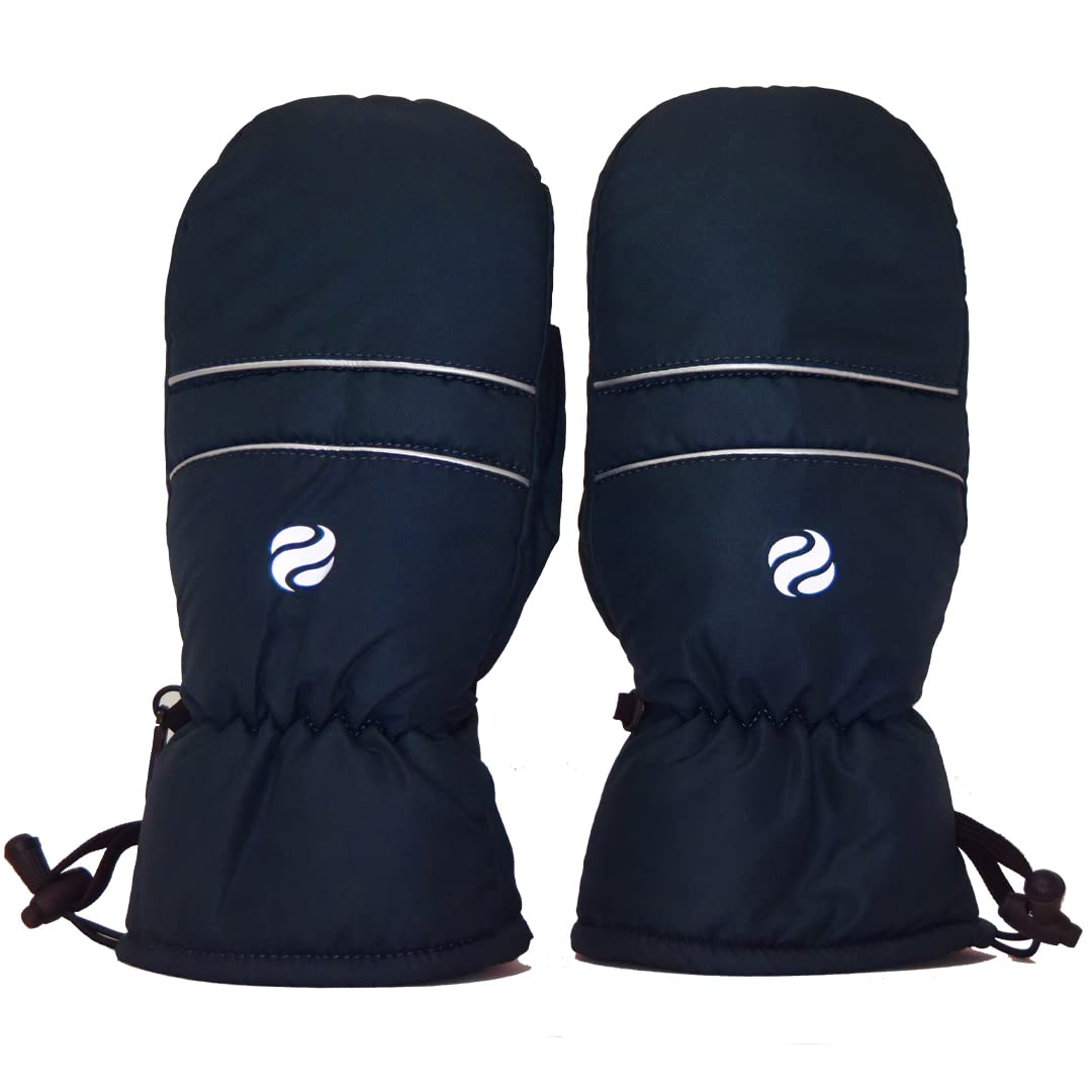 Surprizeshop Winter Golf Mitts Pair | Left & Right Hand | Universal Golf Trolley Hold Strap | Wind & Waterproof | One Size Fits All with Adjustable Toggle | Soft Warm Fleece Lining (Navy)